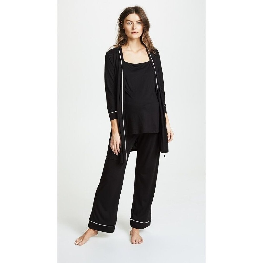 Cosabella Maternity Sleep Pants in Black - Picture 2 of 5
